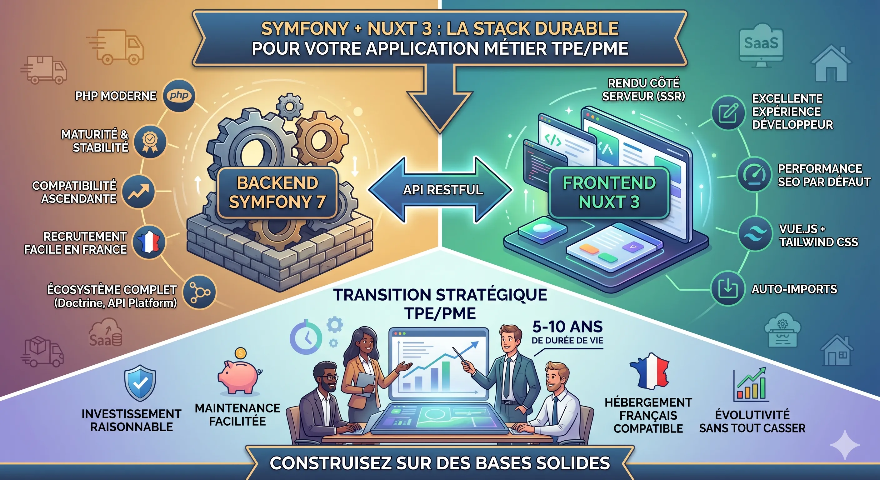 Stack Symfony + Nuxt 3 pour applications métier TPE PME