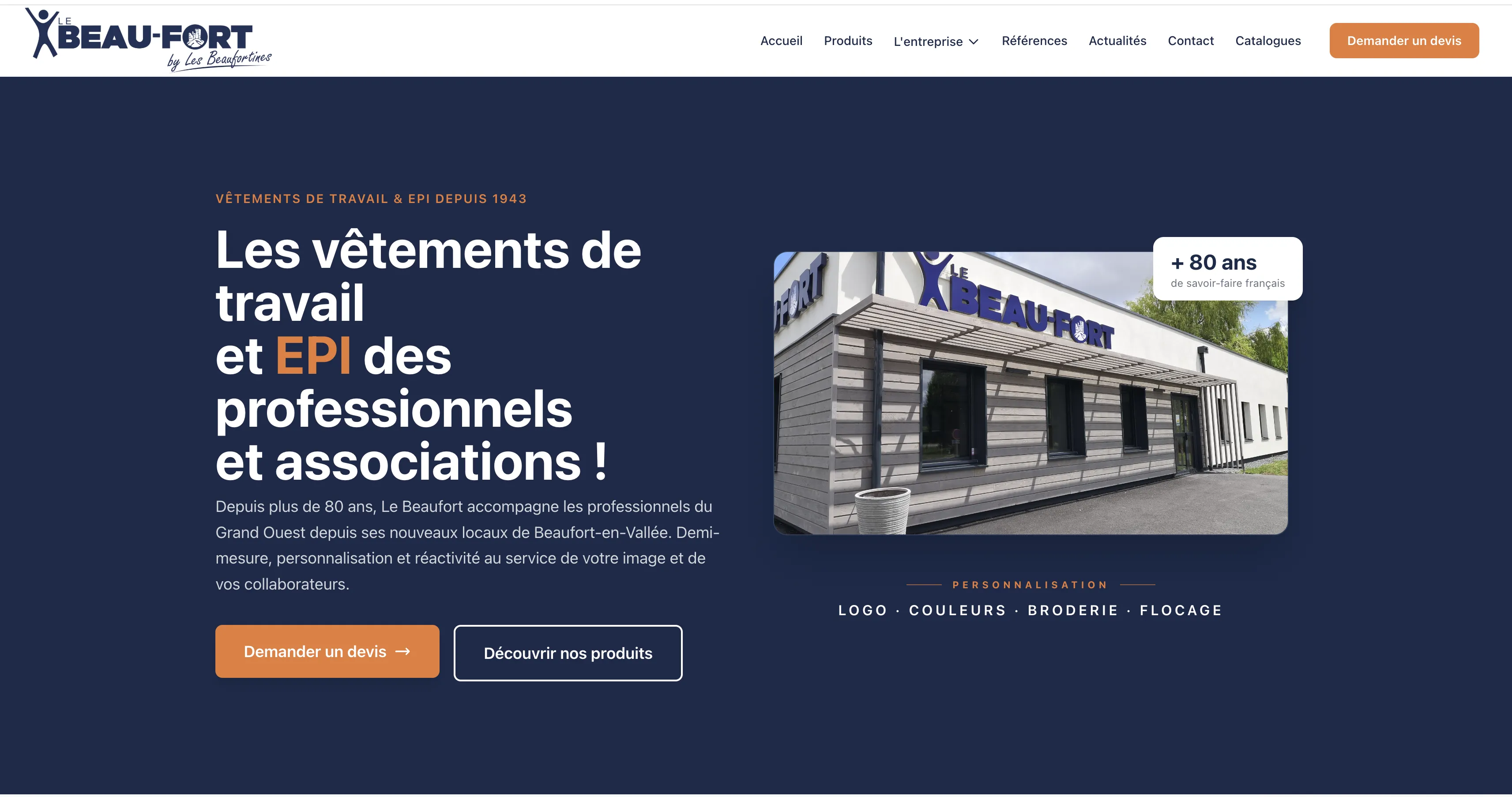 Les Beaufortines - Site vitrine d'une manufacture française d'EPI